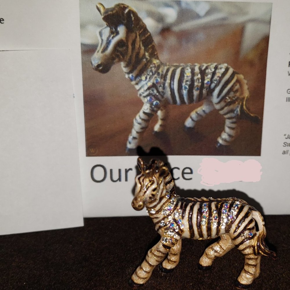 Jay Strongwater Mini Zebra w/ Swarovski Crystals